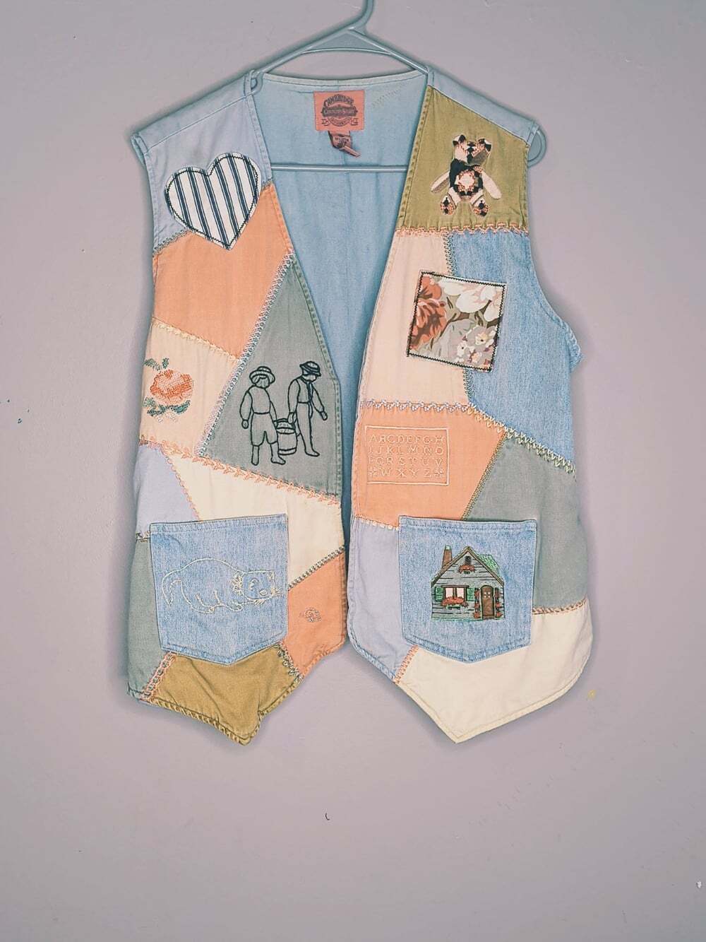 Vintage Cambridge Country Store Dry Goods Co. Cottage Core Vest Size XL Flawed